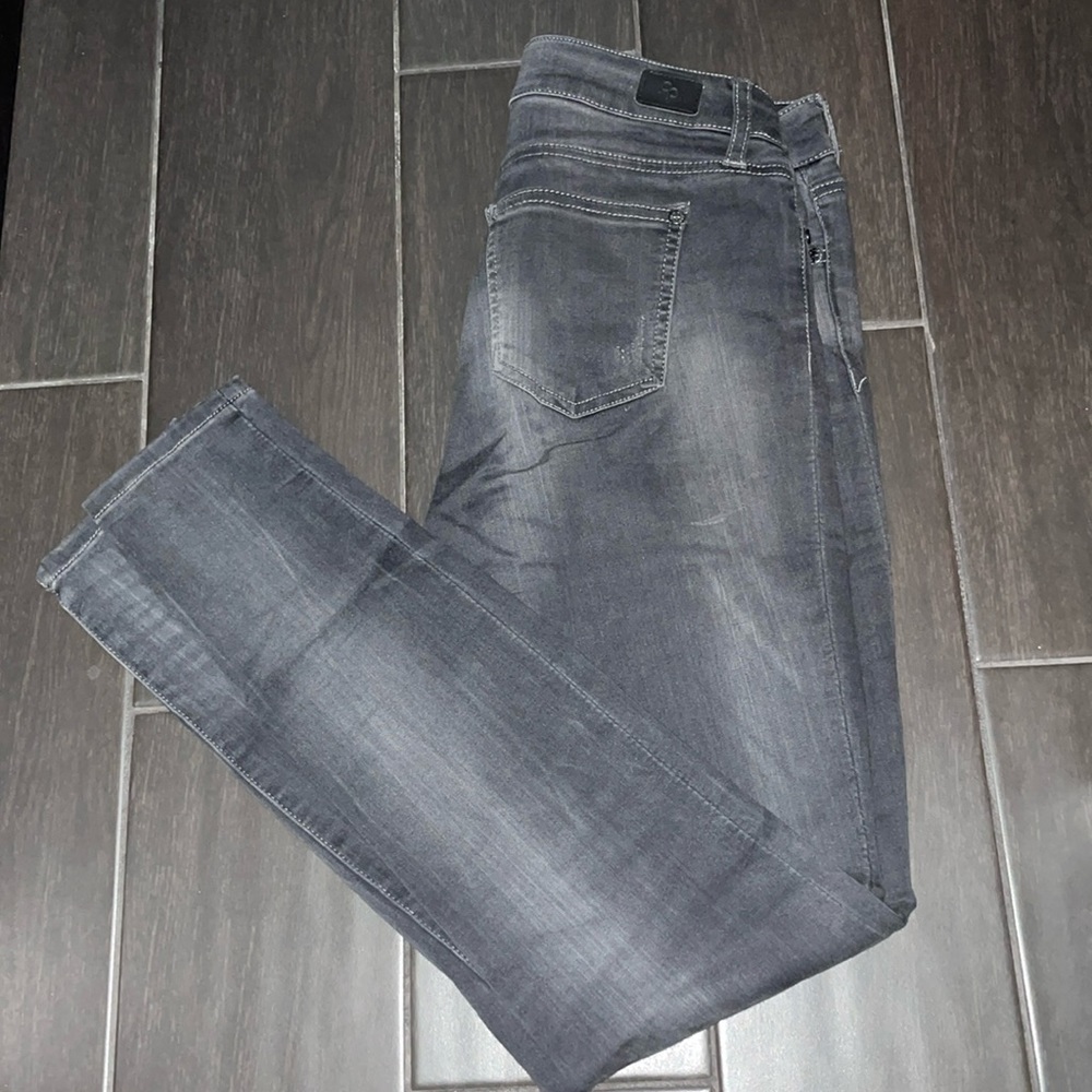 Size 9 Dark Gray Distressed Skinny Jeans